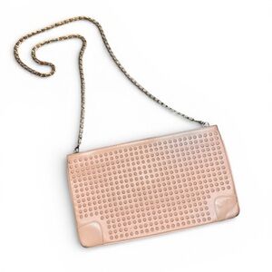 Christian Louboutin spiked clutch/ purse peach